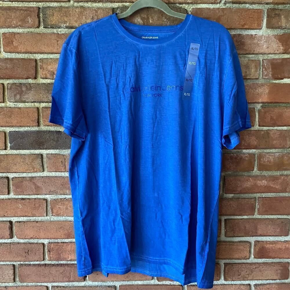 Calvin Klein Jeans Monochromatic Logo Tee Blue XL